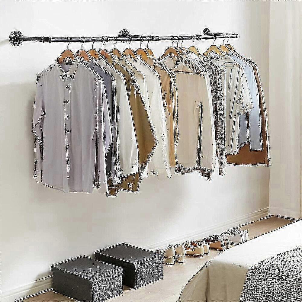 Durable 6ft Wall-Mounted Garment Rail for Clothing Storage and Organization Solution