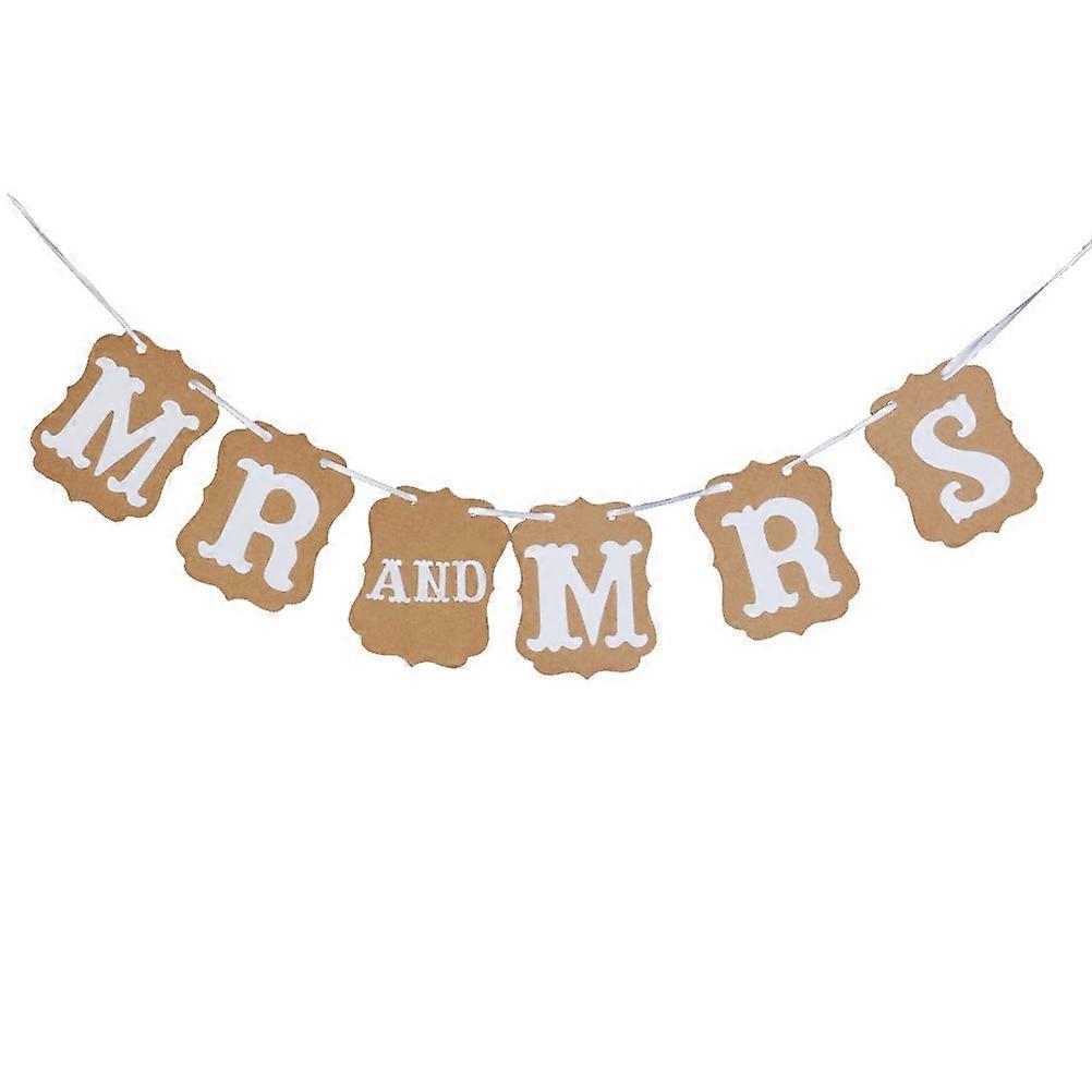 Married Wedding Banner Paper Bunting Banner Suitable For Wedding Ceremony With Rectangular Shape 9Pcs Banners