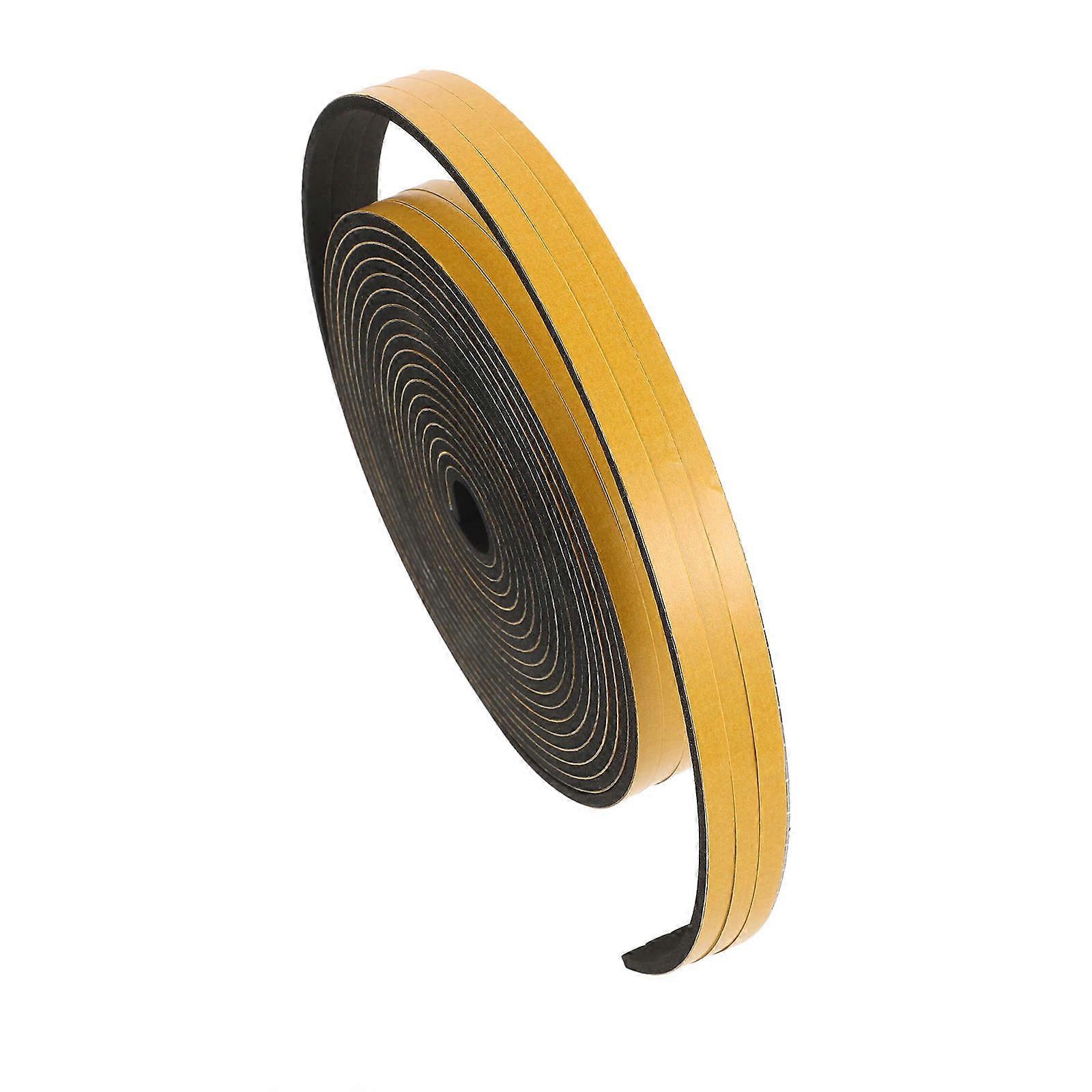 Door Insulation Strips Sealing Tape EVA Black Home Office Hotel Use 5 Meter Length 3 Rolls