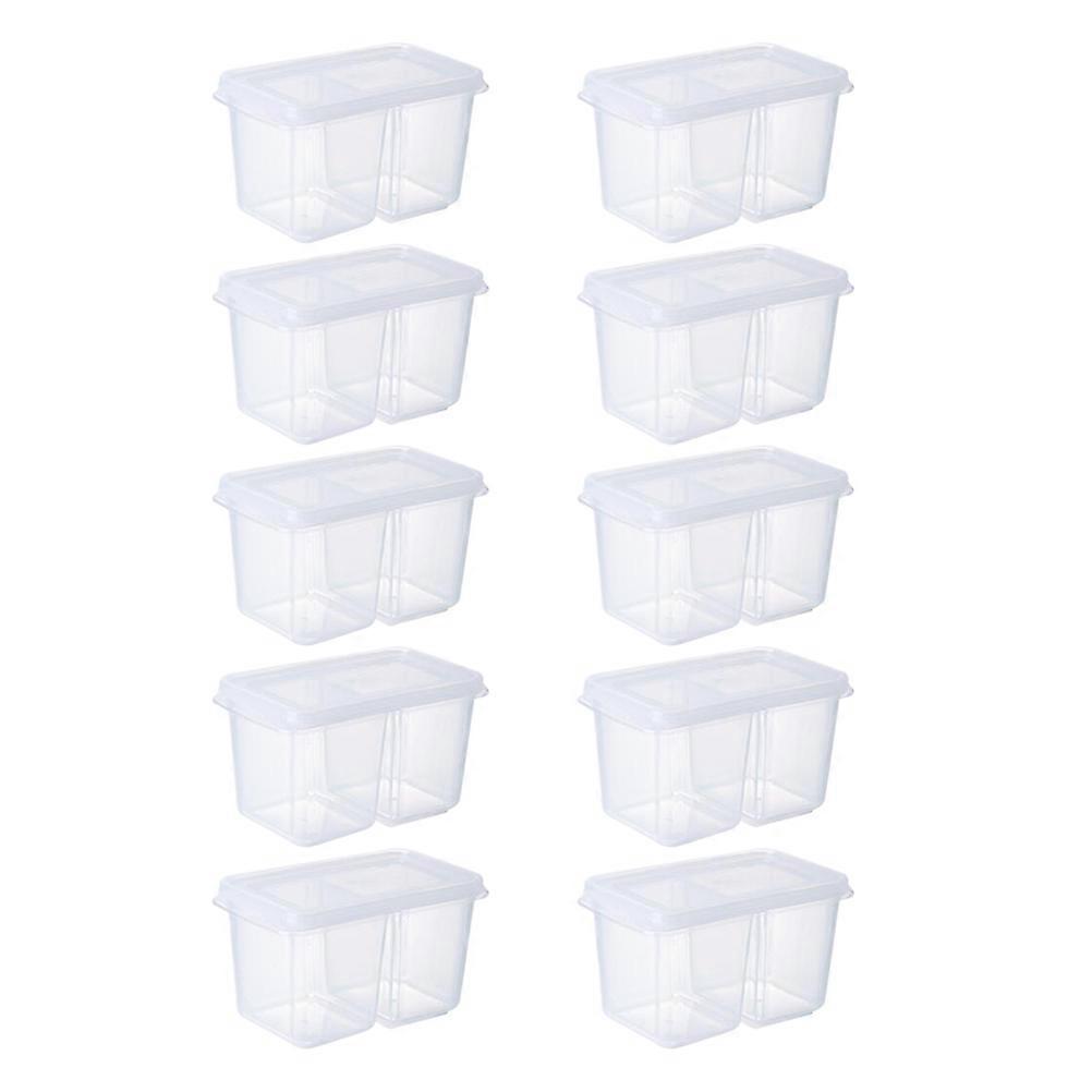 منظم تخزين المطبخ ثلاجة صندوق تخزين الصلصة مربع 7 * 9.8 سم الميكروويف الآمن 10 قطع