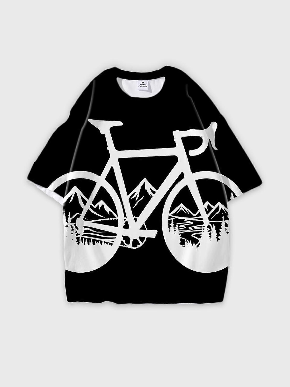 T-Shirt Rundhalsausschnitt, lockeres Kurzarmmuster Grafik-T-Shirt, Unisex Sommer Casual Top W2474