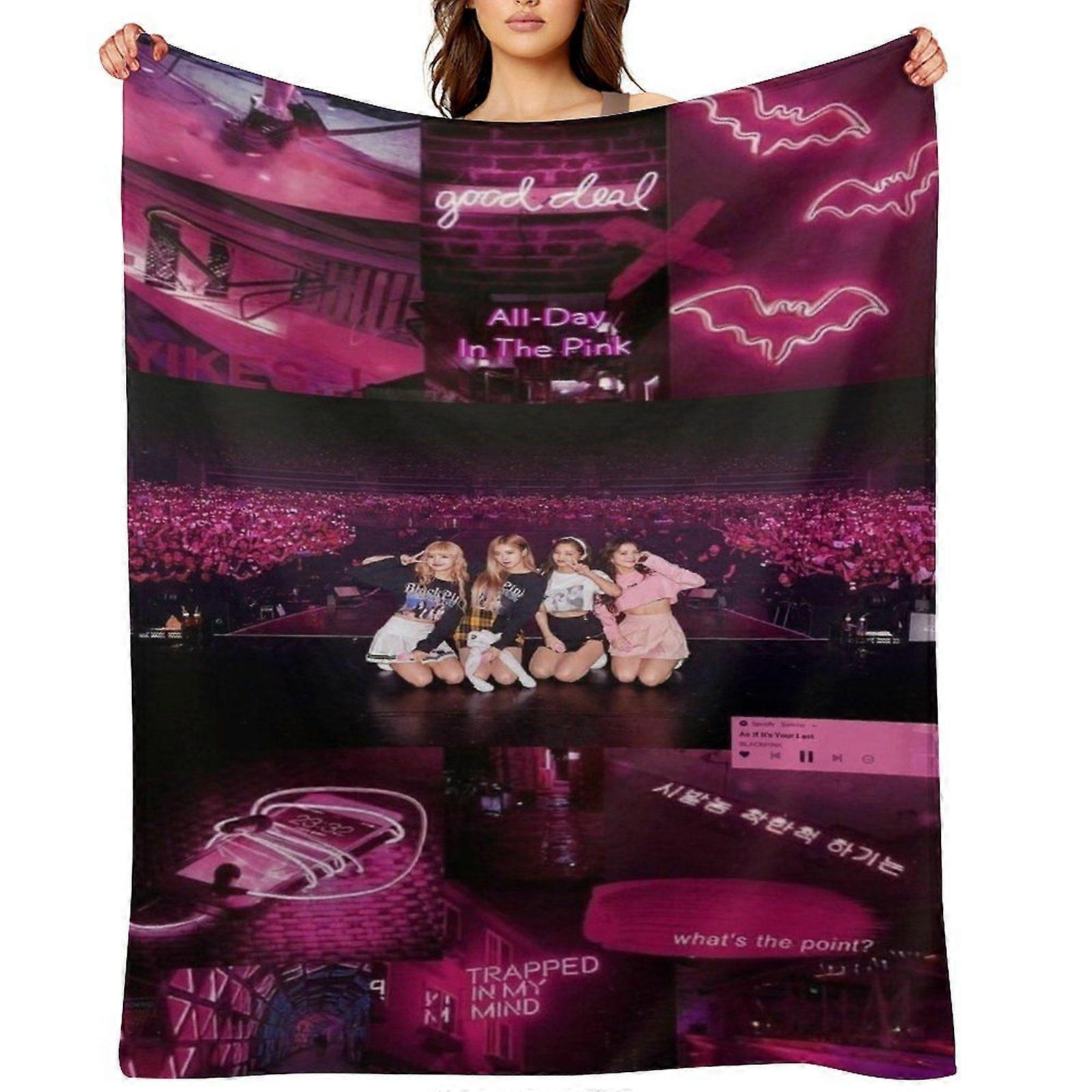 BLACKPINK رمي بطانية هدية ، بطانية من الفانيلا ، مناسبة للرجال والنساء ، مناسبة لجميع الفصول ، بطانية دافئة ، ديكور منزلي (387) 125x100 سم