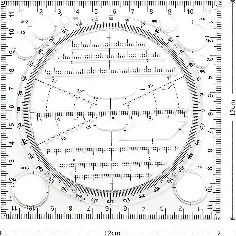 Multifunctional Drawing Ruler Measuring Drawing Ruler, Quick Drawing Ruler