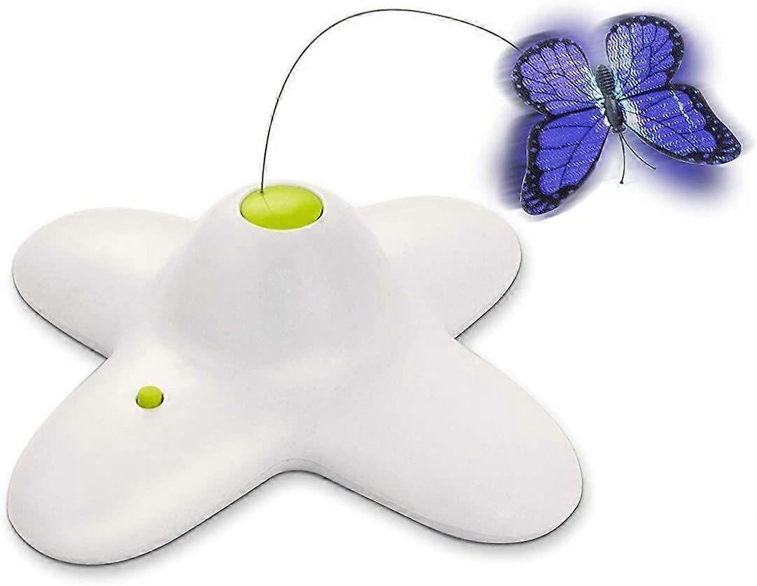 Interactive Flutter Bug Cat Toy with Flashing Butterfly and Two Replacement Wings (Full Set)