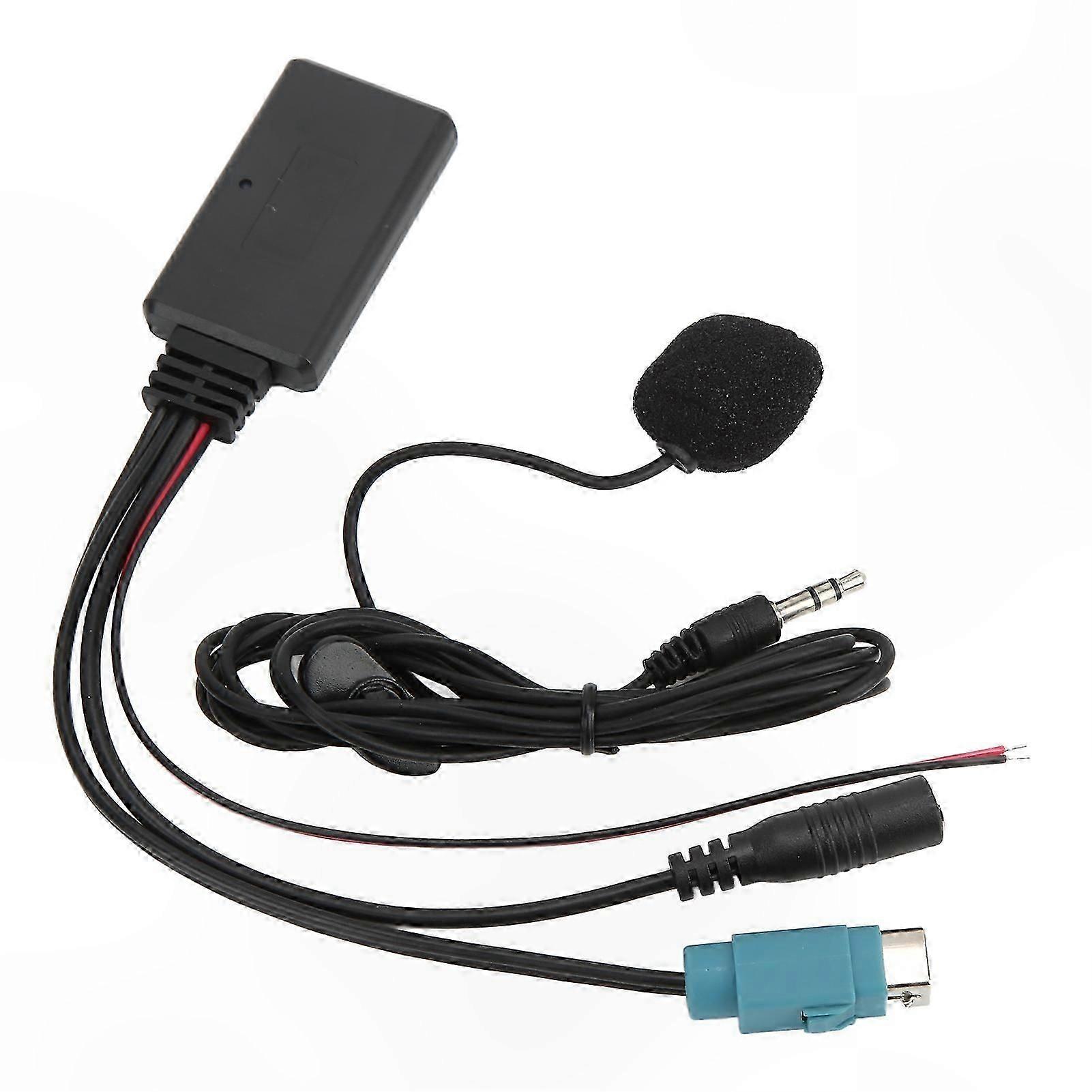 Bluetooth 5.0 AUX Adapter with Handsfree Microphone, ABS Material, Wearproof and Anti-Aging Design for Car Audio Systems