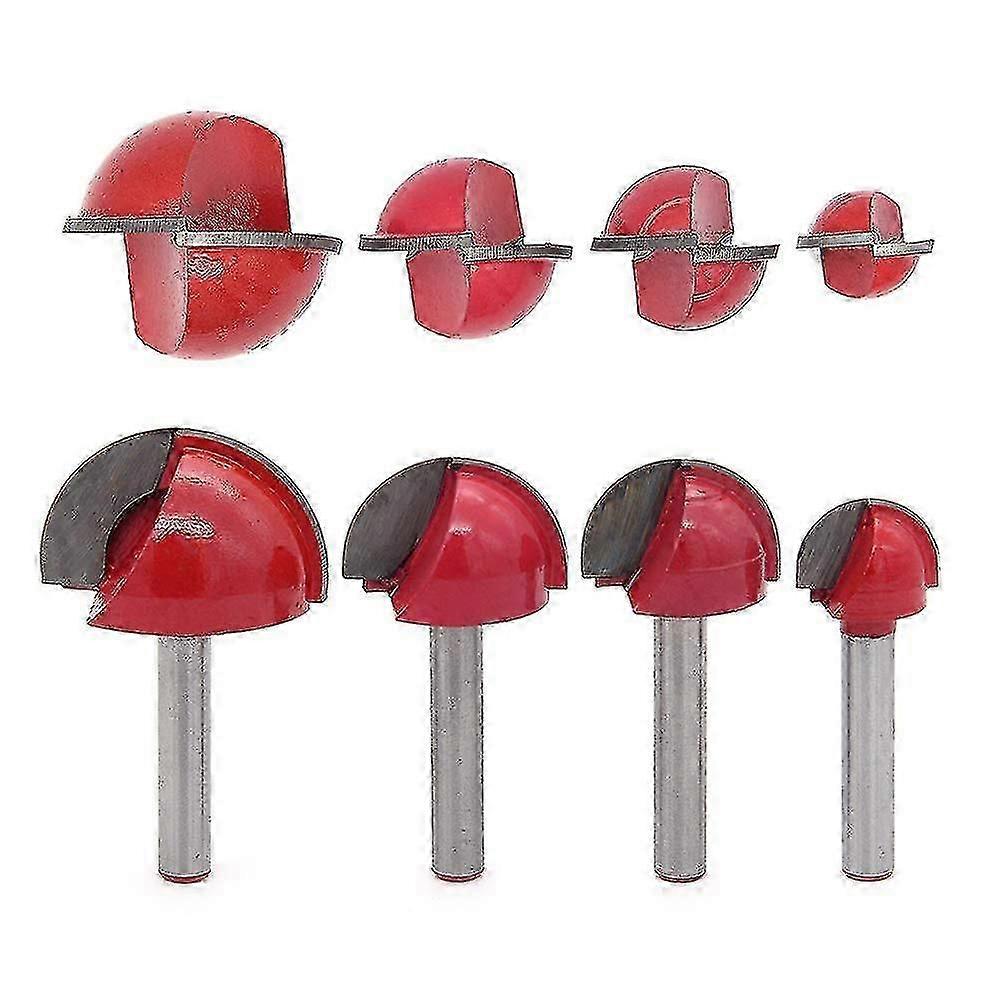 4pcs 6mm Shank Router Core Box Bits Cnc Round Groove Milling Cutter 16mm/22mm/25mm/32mm