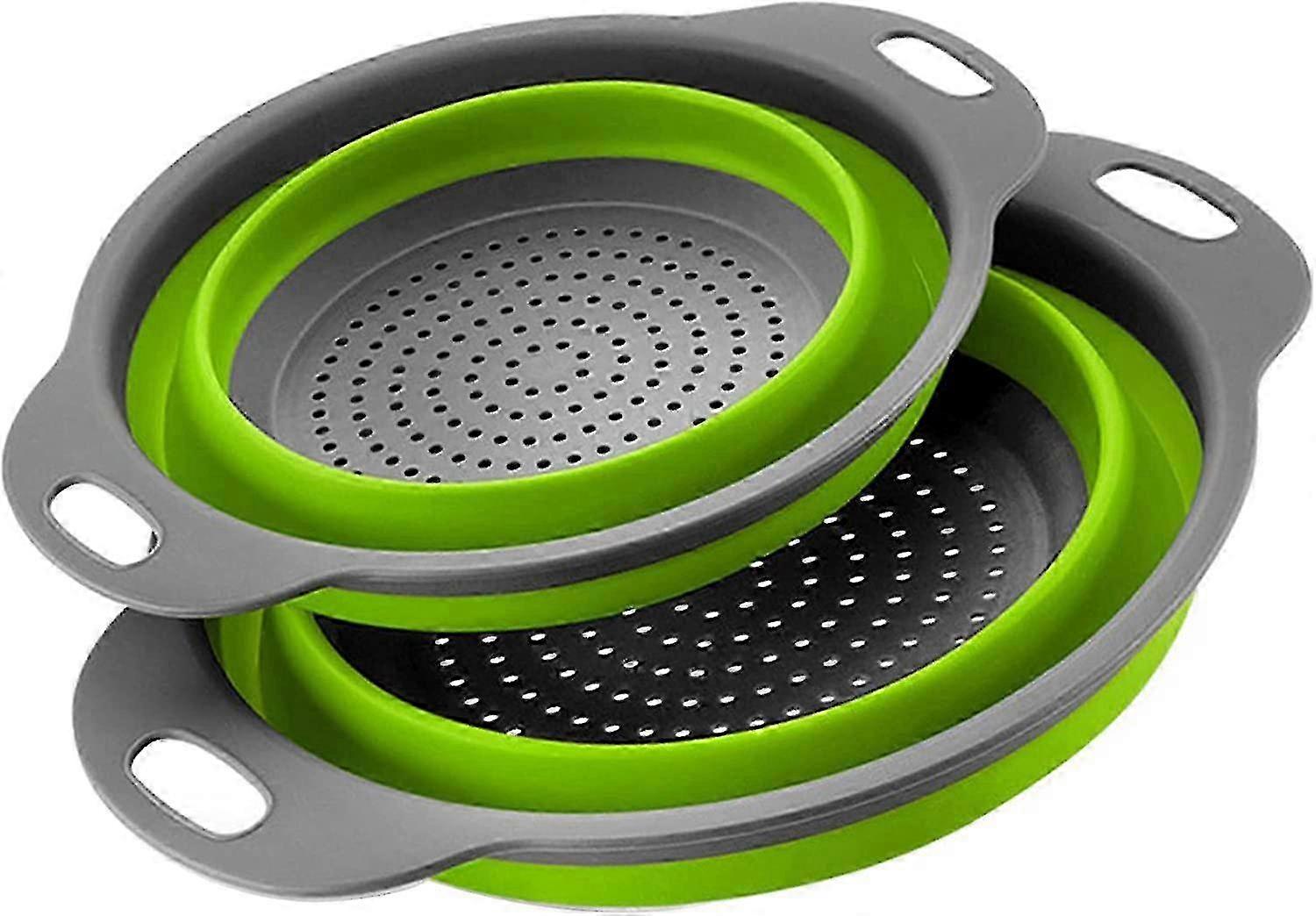 2pcs Set Silicone Colander, Foldable Filter,fruit And Vegetable Basket