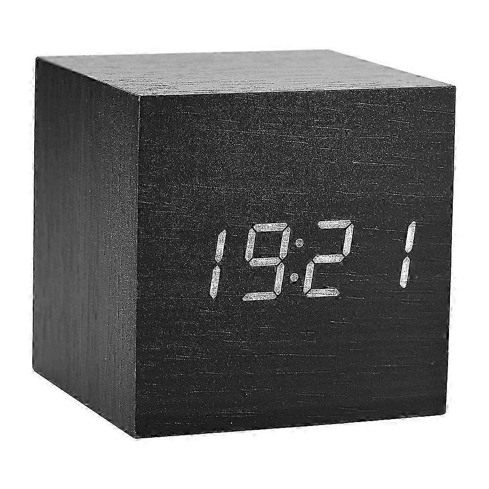 Natural Style Wooden Alarm Clock, Clearly Displays Time, Temperature, and Date 2025