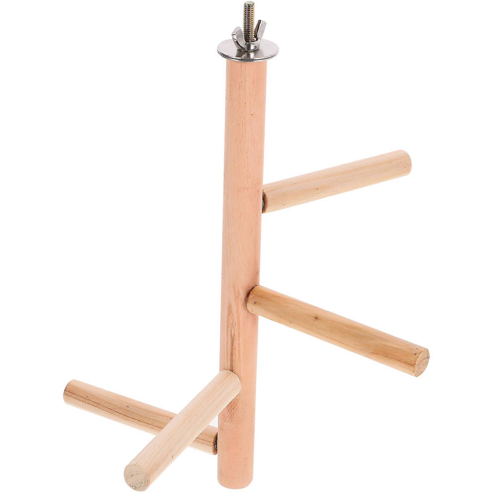 Wood Bird Perch Stand for Cage 3Pcs Parrot Rest Platform
