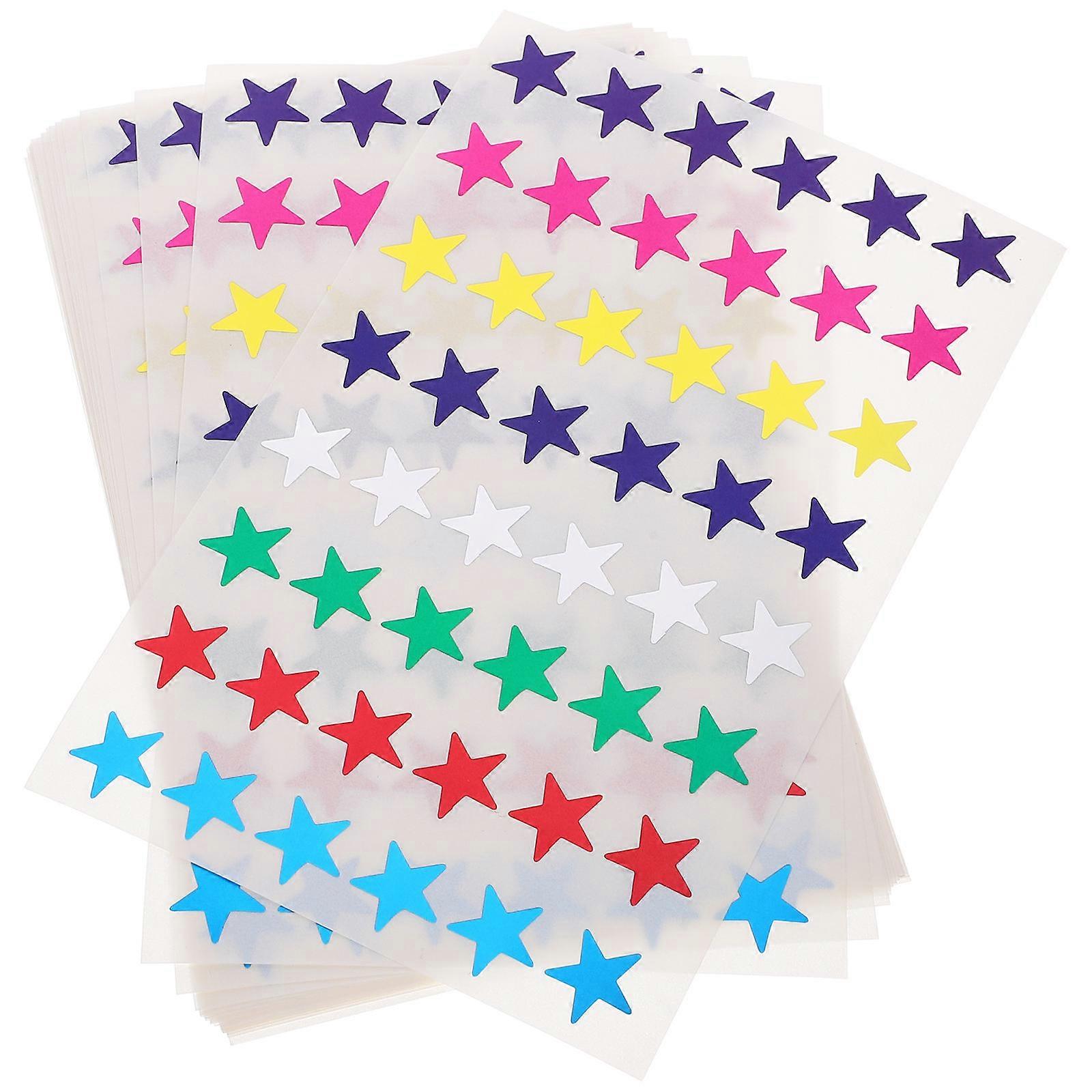 Star Stickers Students Reward Stickers for DIY 20 Sheets Pet Material Assorted