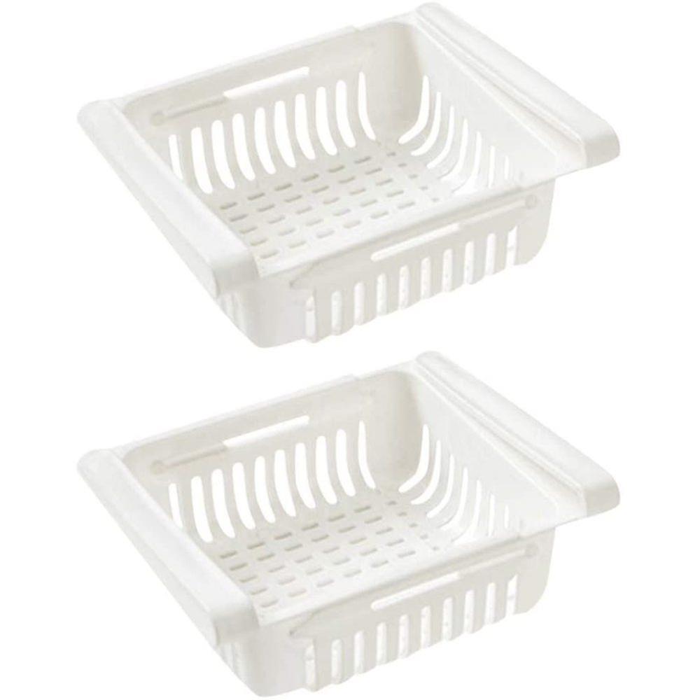 Collapsible Fridge Organizer With Drawer Organizer Fridge Organizer Holds Fridge (2 Pack)