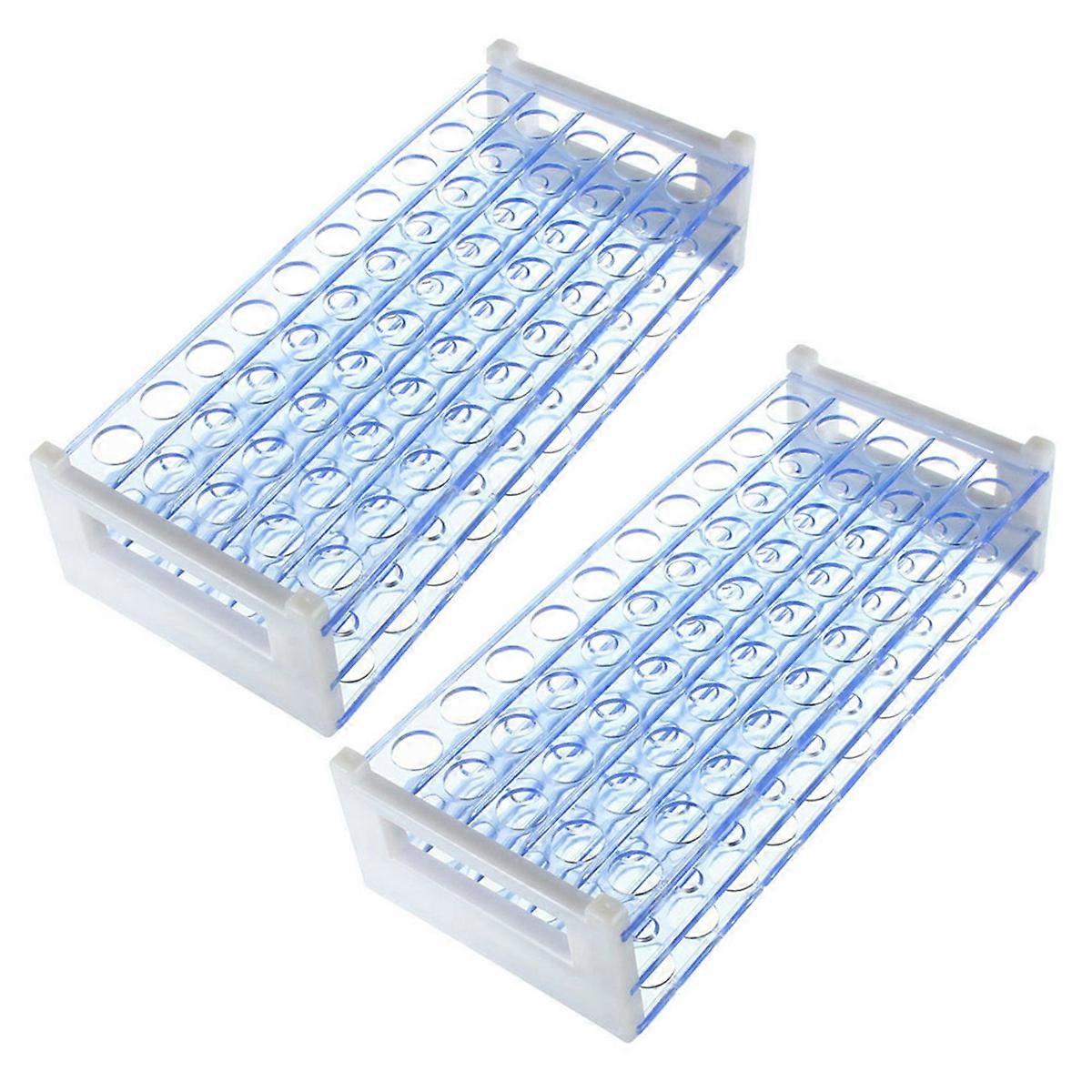 2X Plastic Test Tube Stand Bracket Rack for 12-13MM Test Tubes 50 Hole Positions