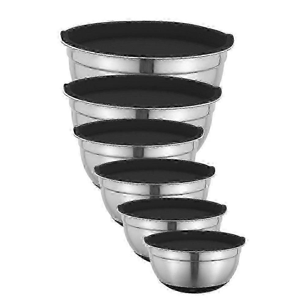 suitable for zmleve 6-piece stainless steel mixing bowls with lids, nesting metal set in 6 sizes