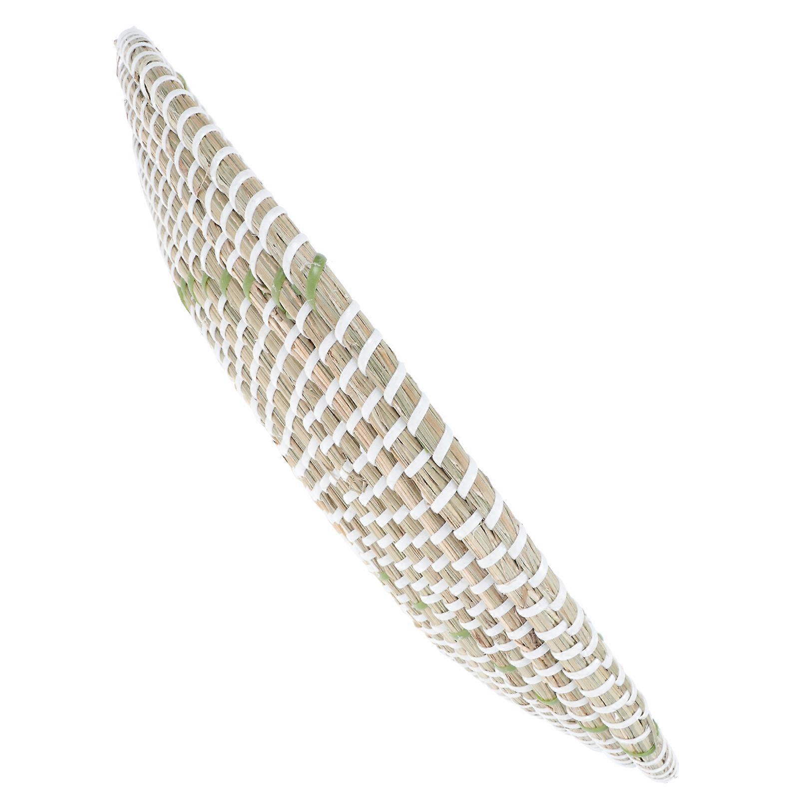 Green Woven Plate Wall Decor for Decoration One Piece with Grass and Wood