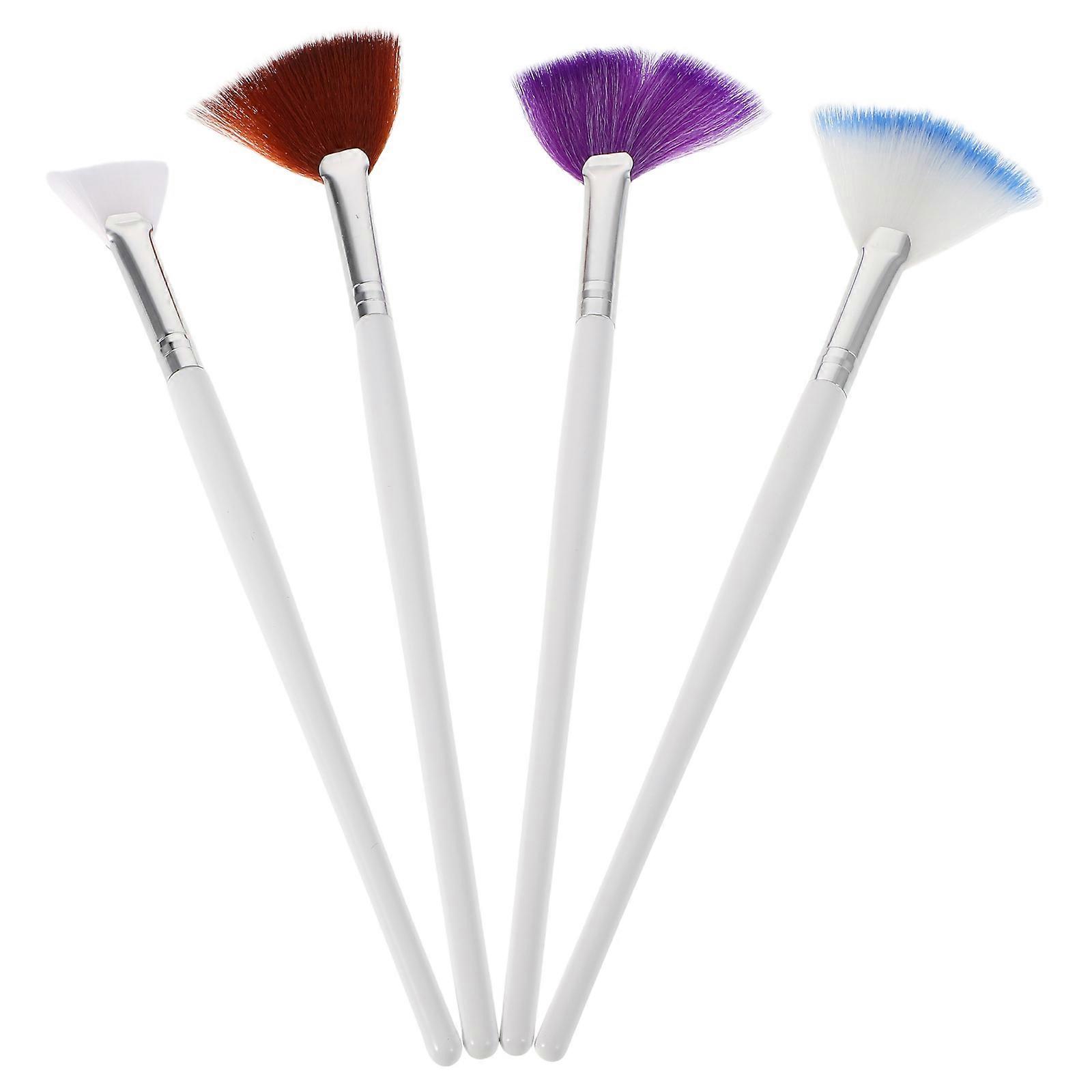 Soft Skincare Brushes For Facial Mask Application 4Pcs Fan Shaped Tools For Women Spa And Home Use Assorted Color Enhanced Absorption