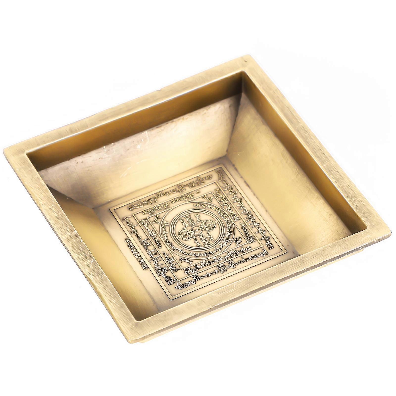 Incense Holder Copper Offering Plate for Worship Use 2Pcs Decorative Set