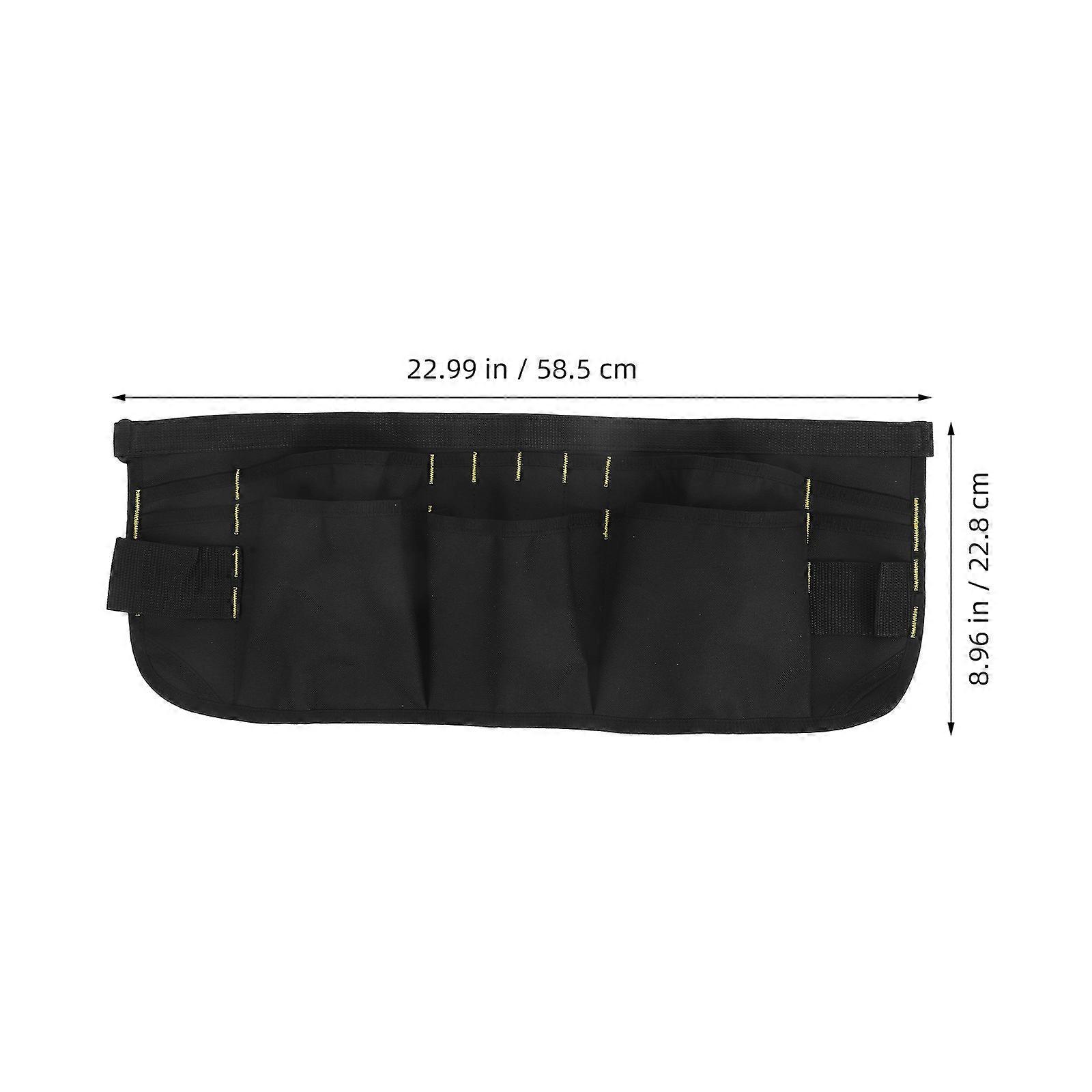 Black Canvas Waist Apron for Gardening and Crafting with Pockets