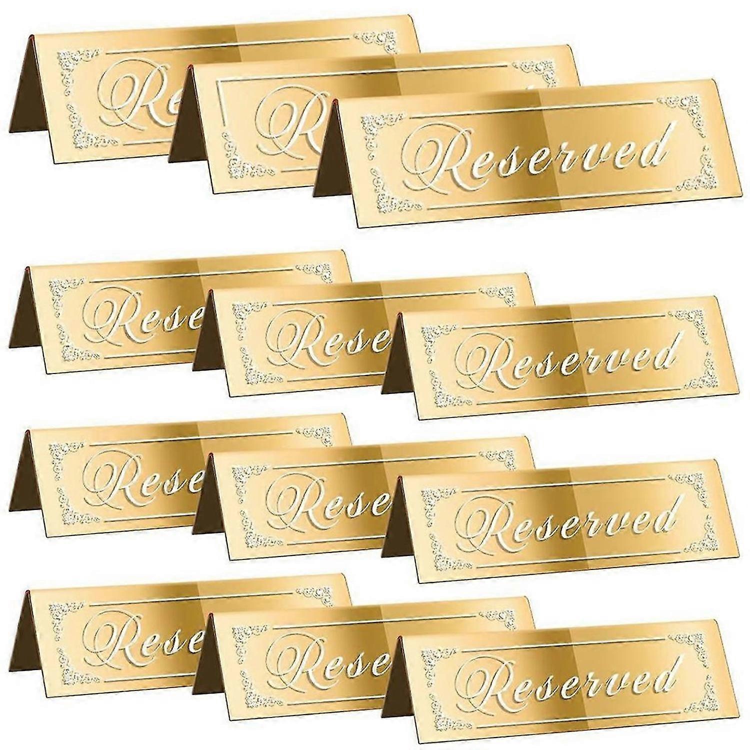 12PCS Reserved Table Signs, Gold Reserved Signs for Wedding