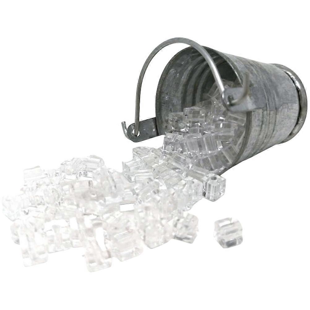 Mini Ice Pail Simulated Ice Model for Miniature House Decor 1Set