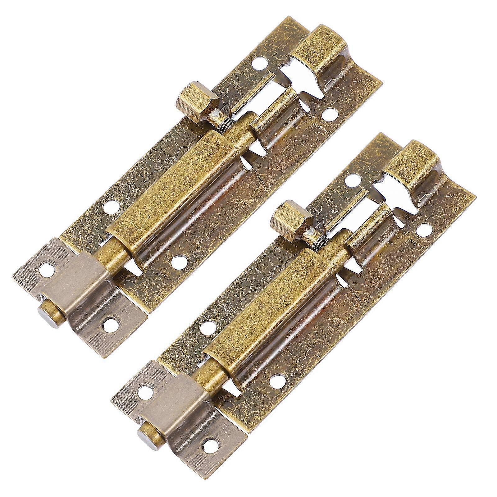 Stainless Door Latch Sliding Lock for Home Use 2Pcs Golden Finish
