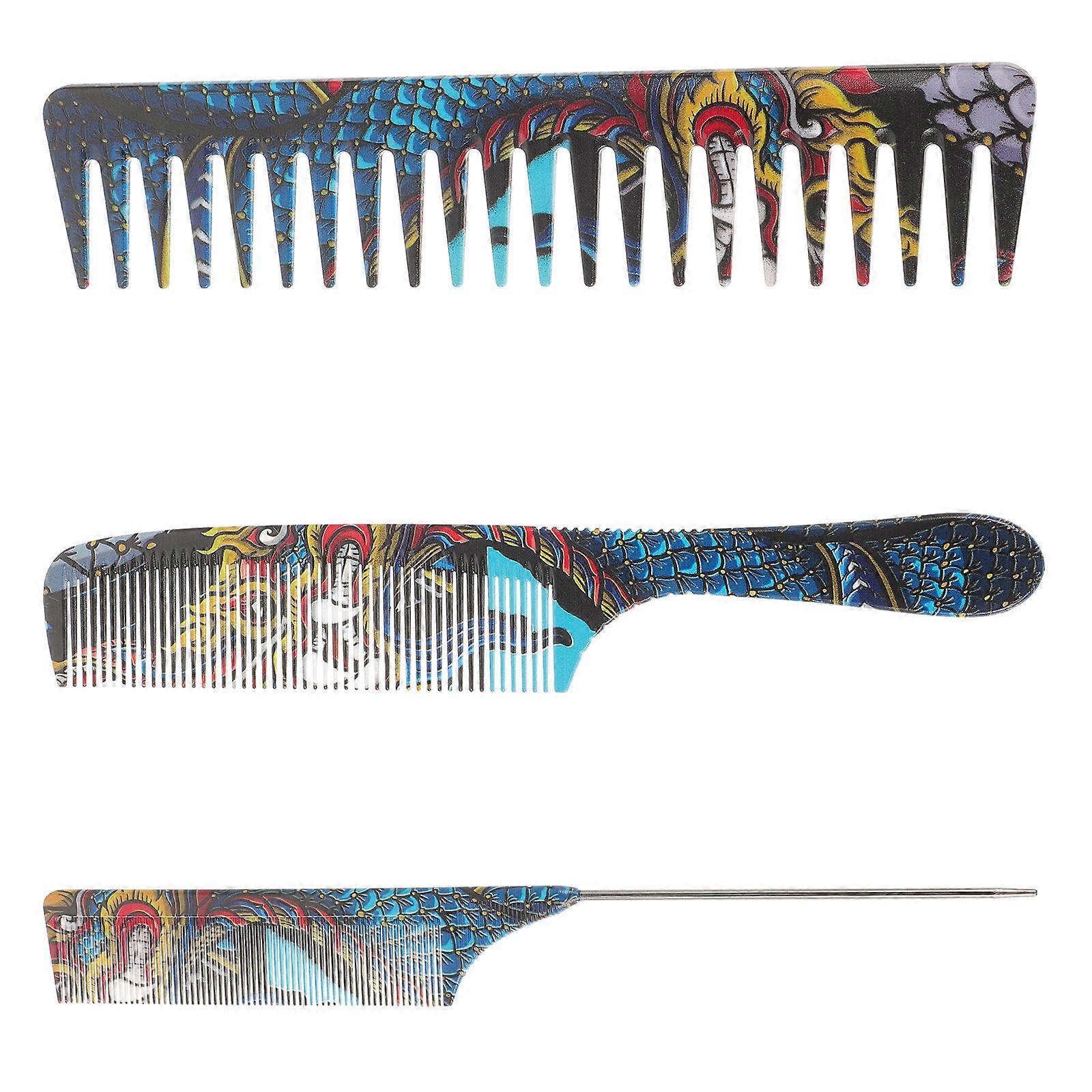 Hairdressing Comb 3Pcs Styling Comb for Men with Handle
