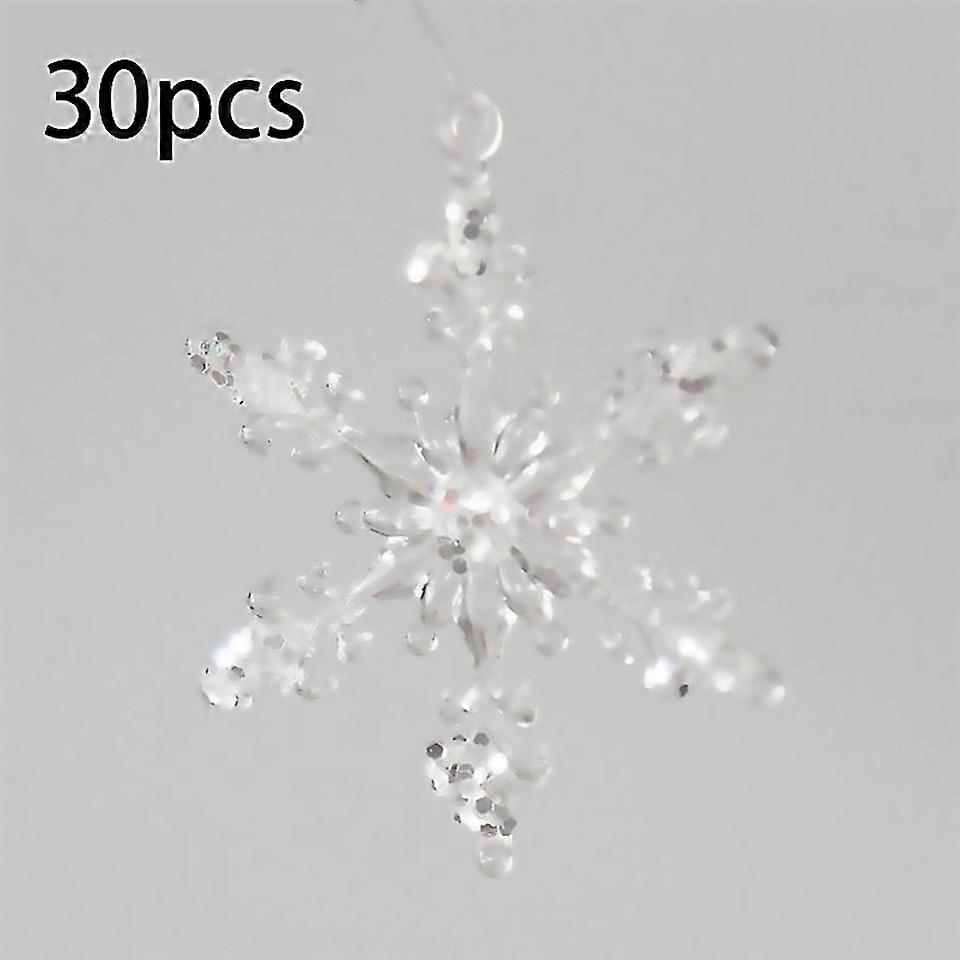 For 30 Pcs 45 Cm Transparent Sticky Snowflake Christmas Trees Hanging