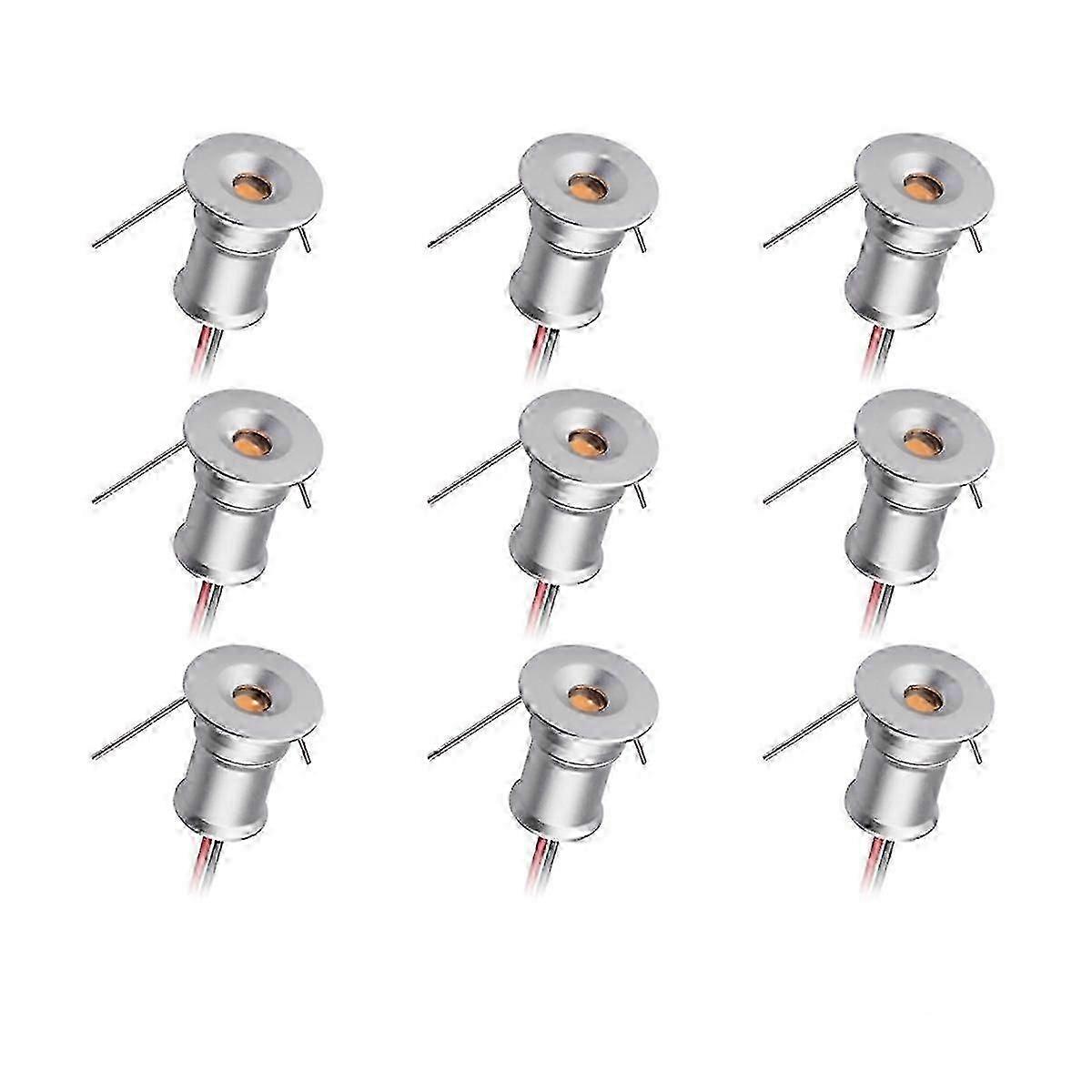 Mini Downlight DC12V 1W 3000K 9 Pack Silver Shell, Artwork Light