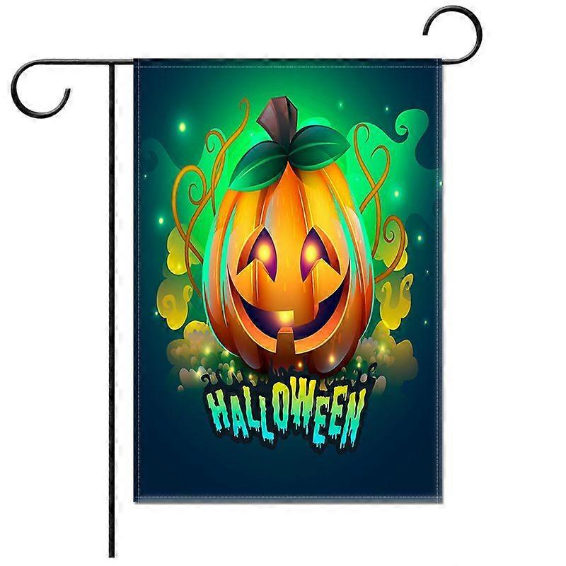 pieces of Halloween flags, Halloween flags, decorative flags Nordic style linen double-sided digital printing courtyard garden flag (3045cm)