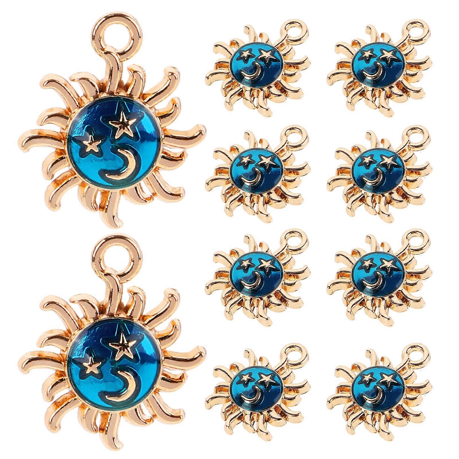Smiling Face Sun Charm Alloy Pendant for Jewelry Making 30Pcs Kit
