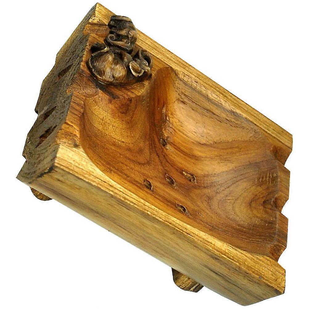 Wood Soap Dish Holder for Storage Use Featuring Self Draining Design 2Pcs