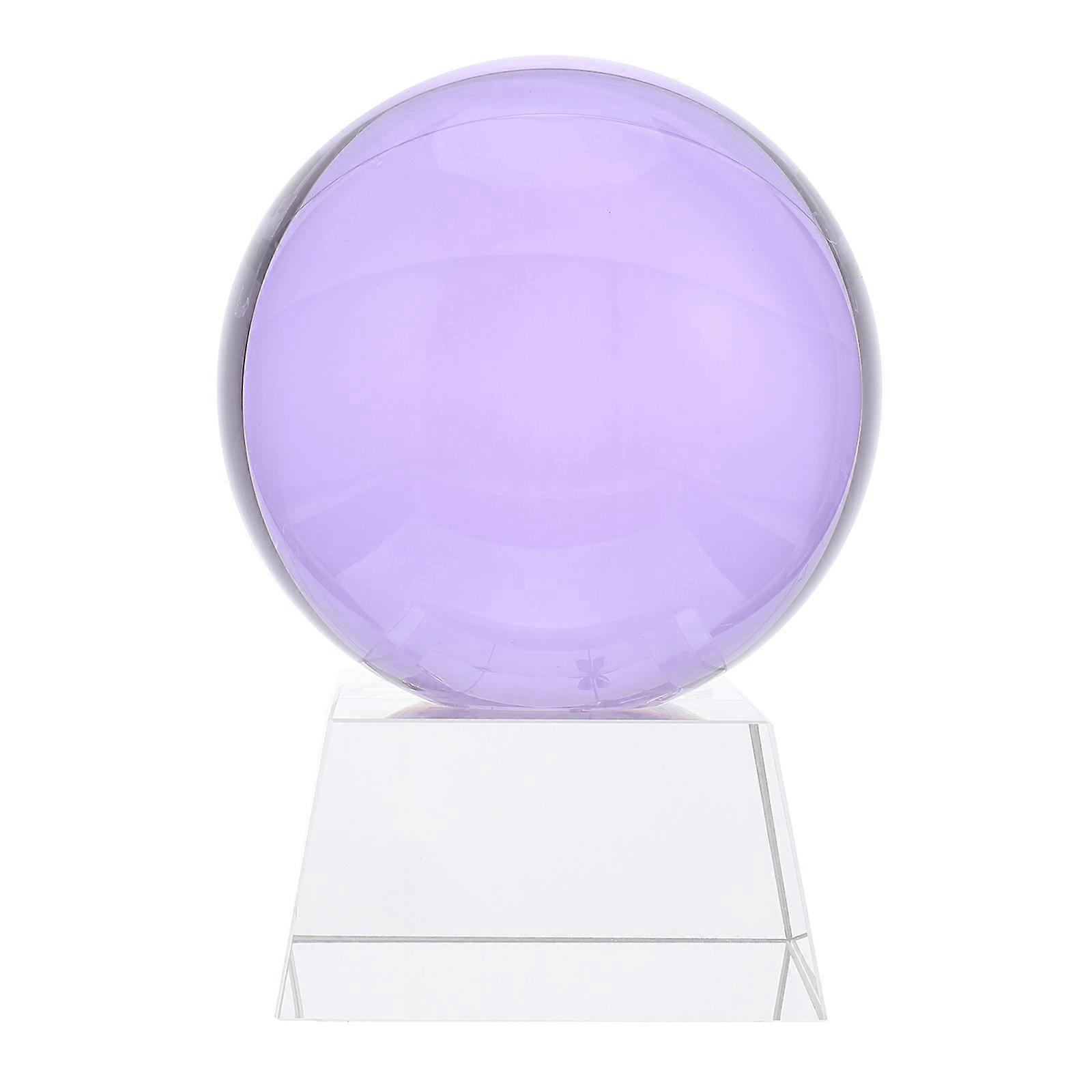 Crystal Sphere Adornment for Decor Purple 2Sets with Holder for Birthday