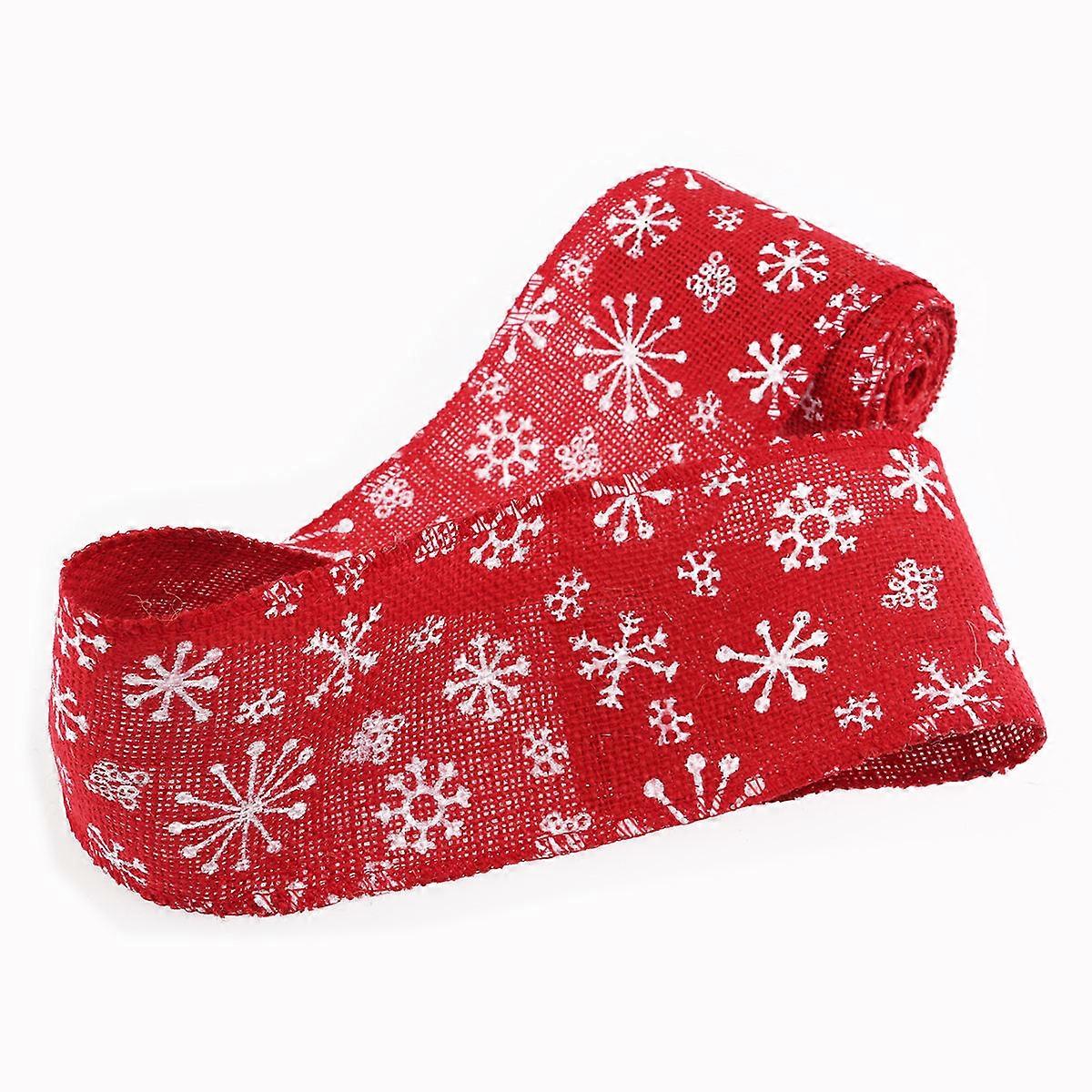Christmas Ribbon Burlap Snowflake Craft Ribbon for DIY Crafts 3m