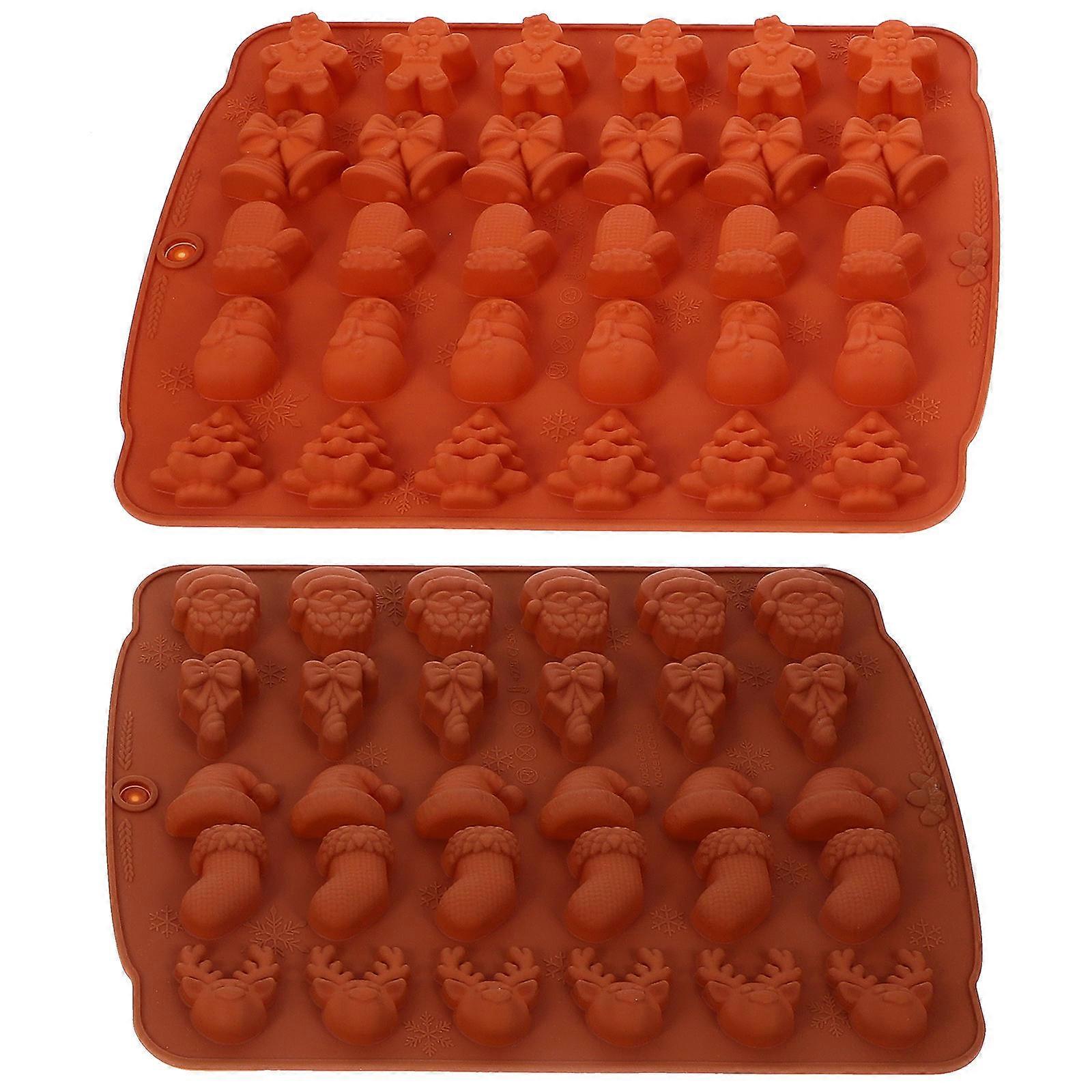 Creative Design Chocolate Mold 10Pcs Silicone Jelly Making Tools for Christmas DIY Baking 22X17X1CM