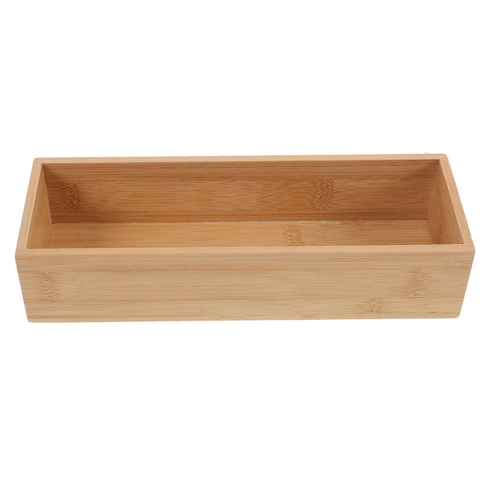 Rectangular Bamboo Display Box 4Pcs For Table And Cosmetic Storage During Home Organization With Minimalist Style