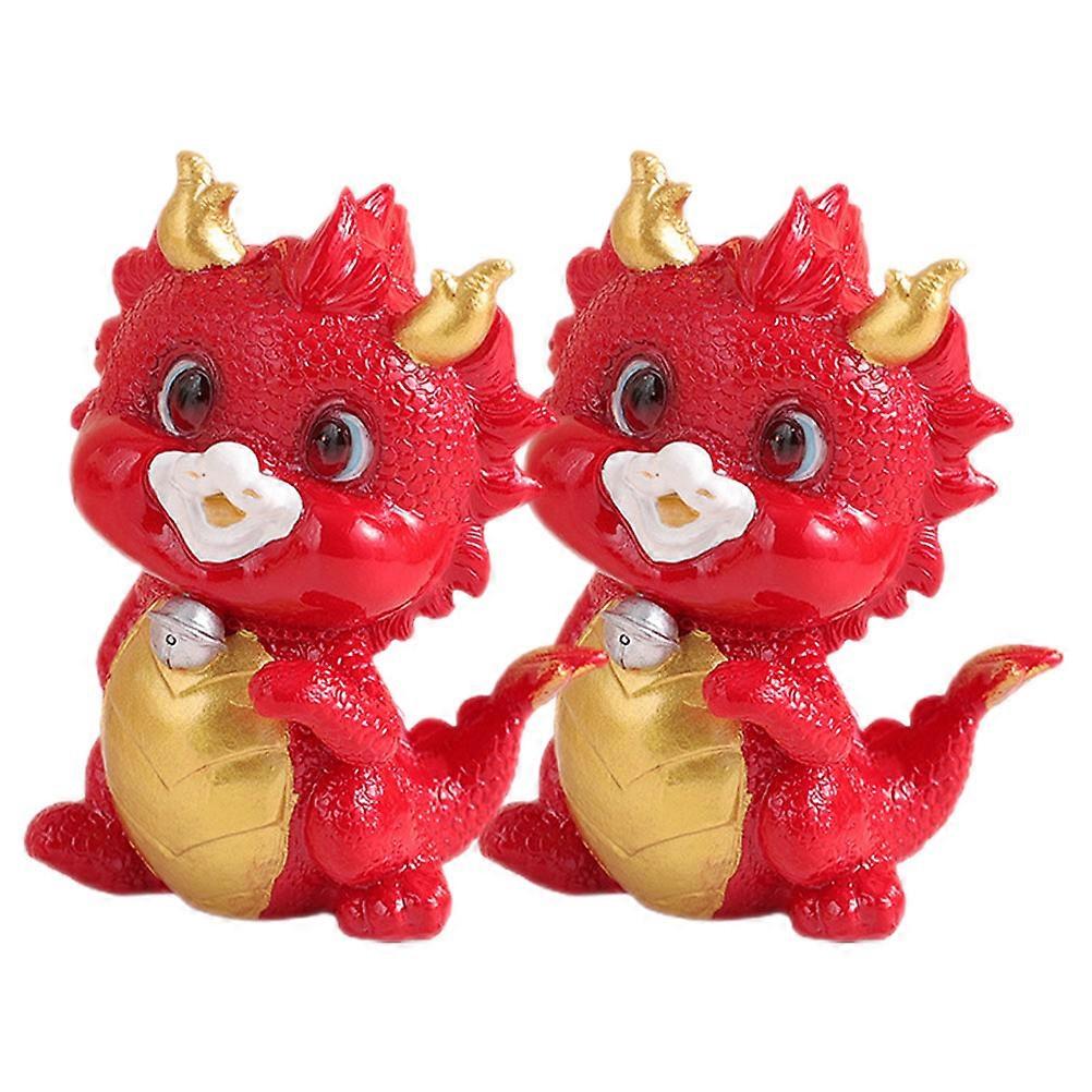Dragon Statue Chinese Style Resin Decoration 4Pcs for Desktop Use