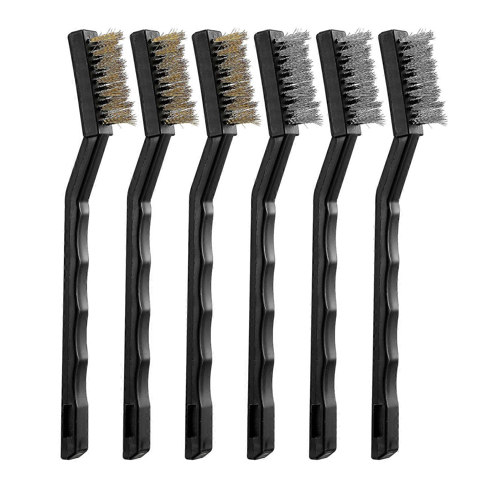 Industrial Wire Brush Cleaning Tool Set with 6Pcs Durable Brushes