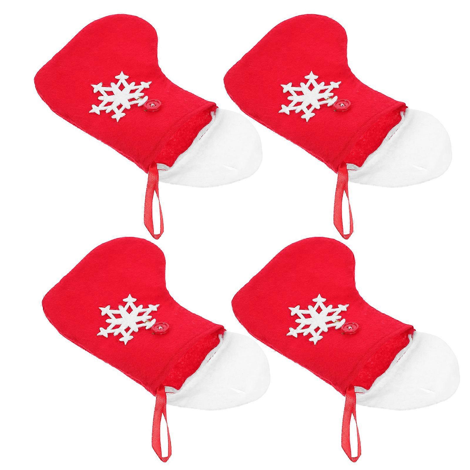 Fireplace Decor Xmas Tree Socks Bag In Classic Red Color For Christmas Party And Indoor Decoration 16 Pcs