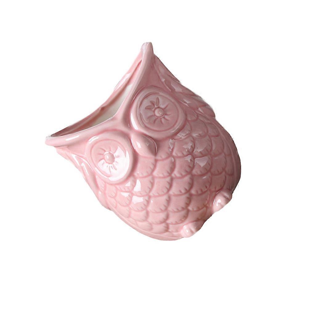 Owl Shape Succulent Pot Container For Gift Giving Gardening Style Pink 1Pack