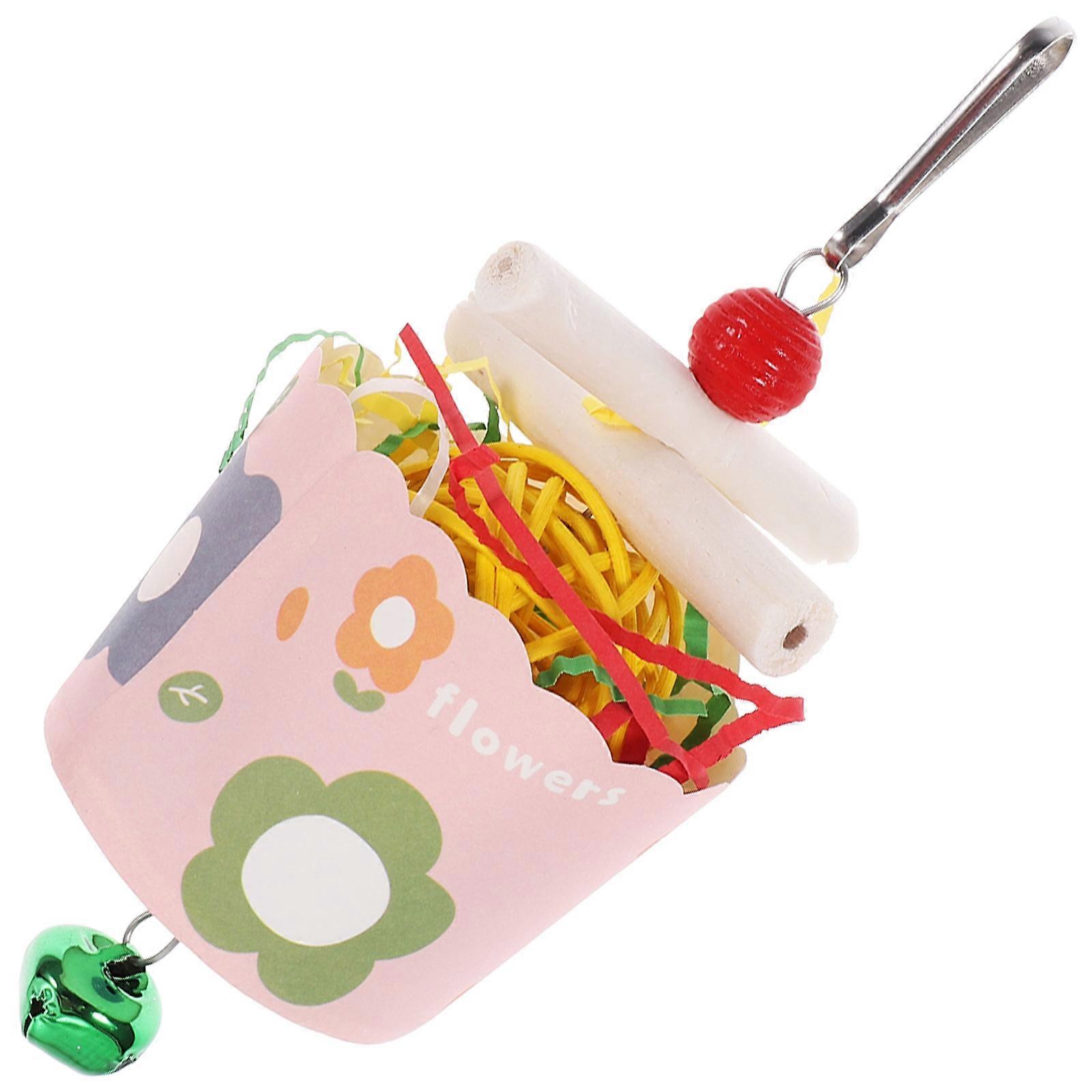 Bird Hanging Toy Parrot Chewing Toy Wooden for Pet Use 2Pcs