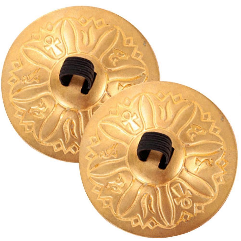Finger Cymbals Copper Dancing Prop for Music Use 1Pair Gold