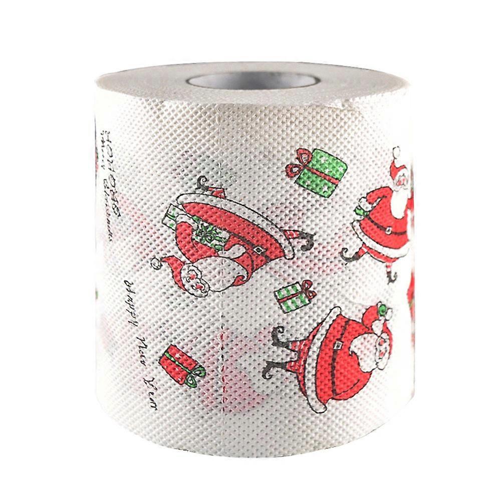 Xmas Roll Paper Santa Printed Paper for Cleaning 9Pcs Table Use
