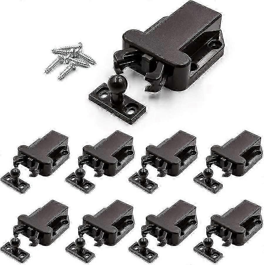 8-Pack Push Latch Touch Latch, Self-Locking Cabinet Catch for Drawers, Cupboards, and Bedroom Furniture