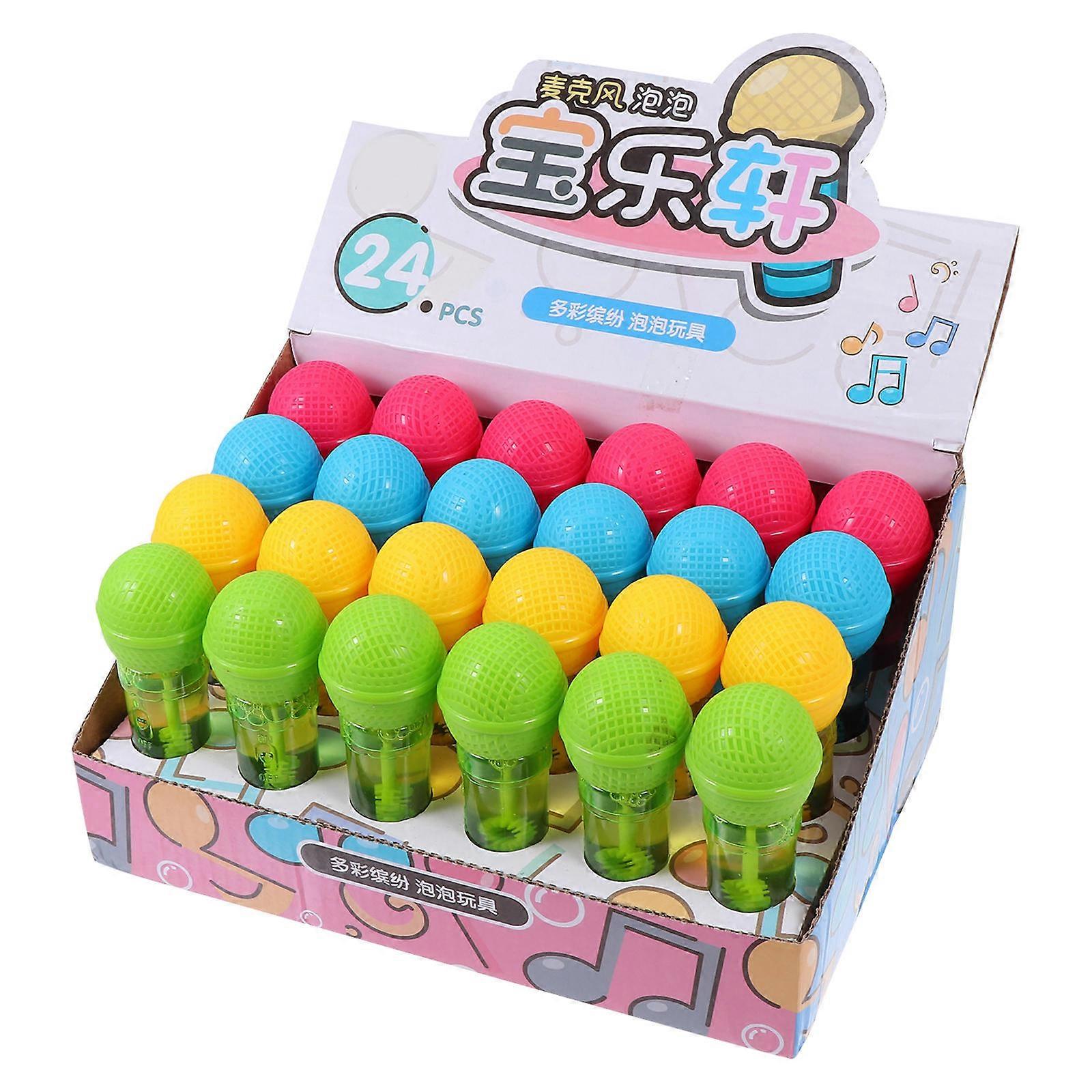 Microphone Bubble Blower Toy for Kids Playing 24Pcs Outdoor Set