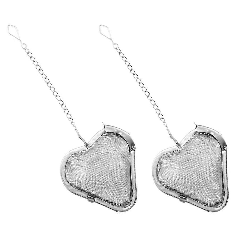 Silver Stainless Steel Tea Filters Kitchen Heart Shape Tea Strainers 4Pcs