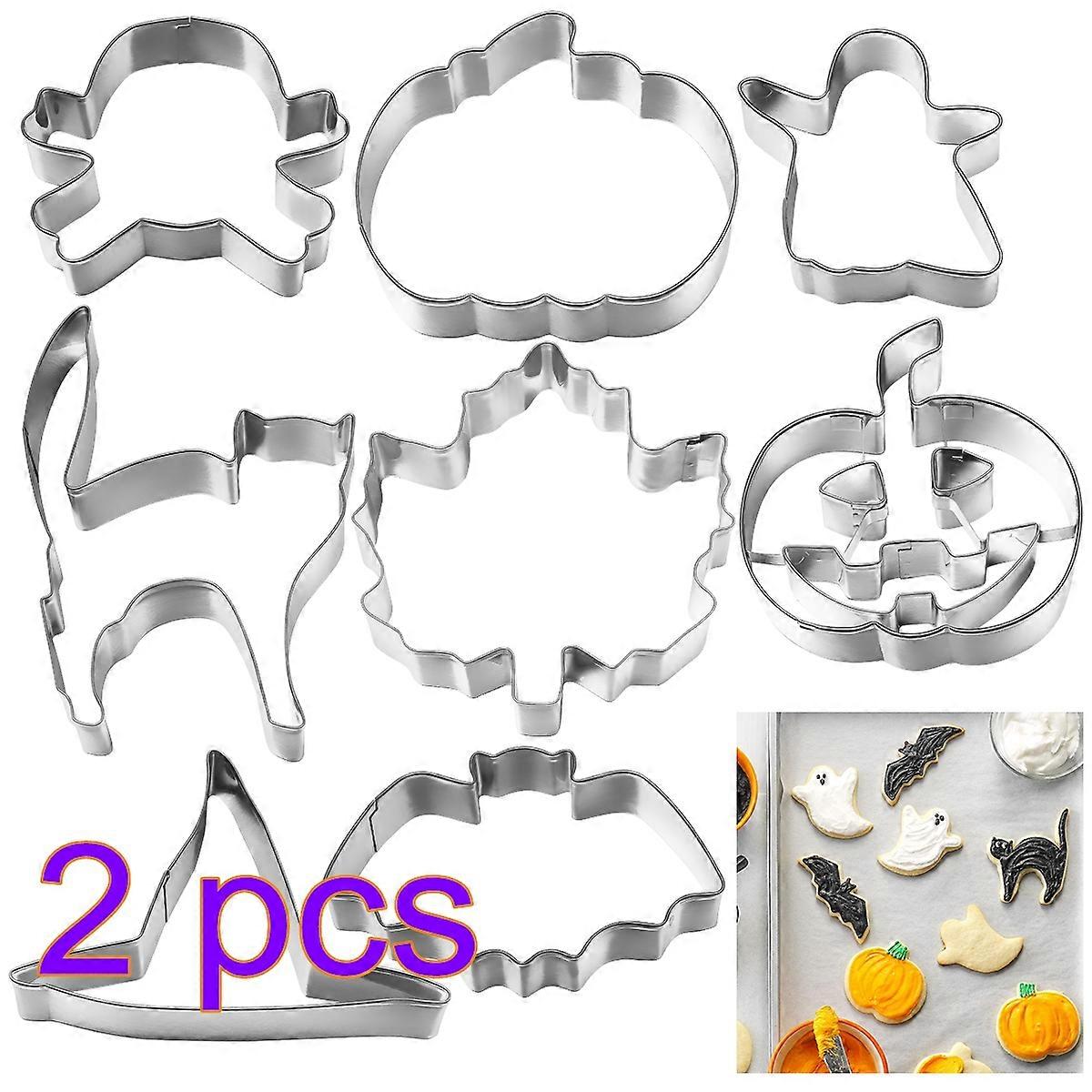Halloween Cookie Cutters Set for Baking 16Pcs Stainless Steel Silver
