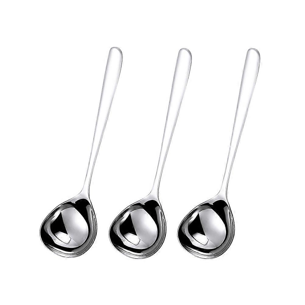 Soup Spoon Stainless Steel Round Spoon for Serving 6Pcs Gloss Finish