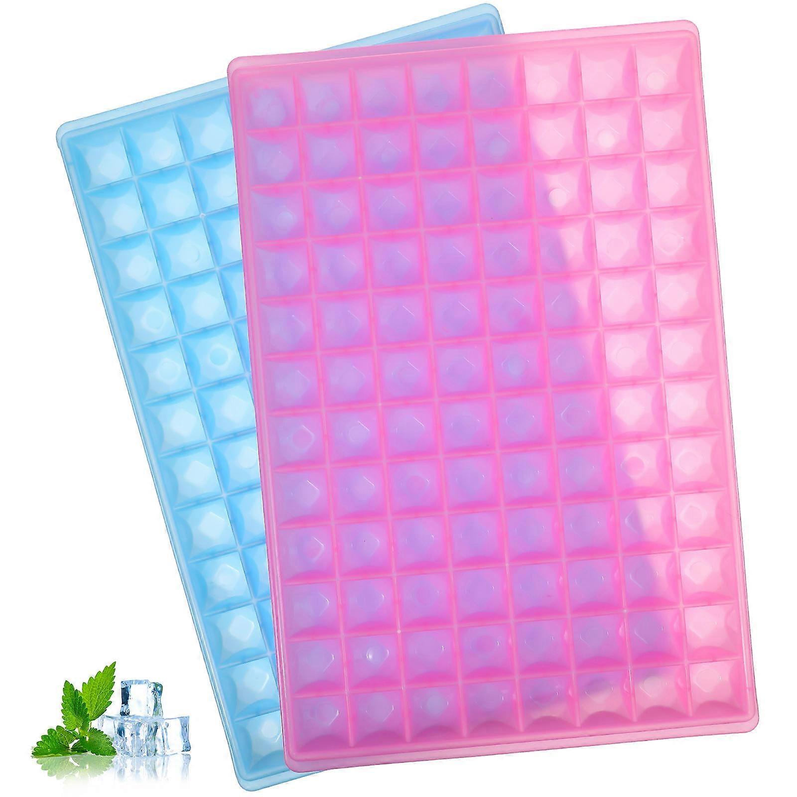 Ice Cube Trays Diamond Shape 96 Cavities Easy Release Stackable For Home Use 2Pcs