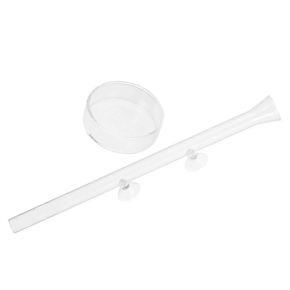 Cylindrical Fish Tank Feeder Pole And Tray Designed For Easy Installation And Feeding In Aquariums 1 Set