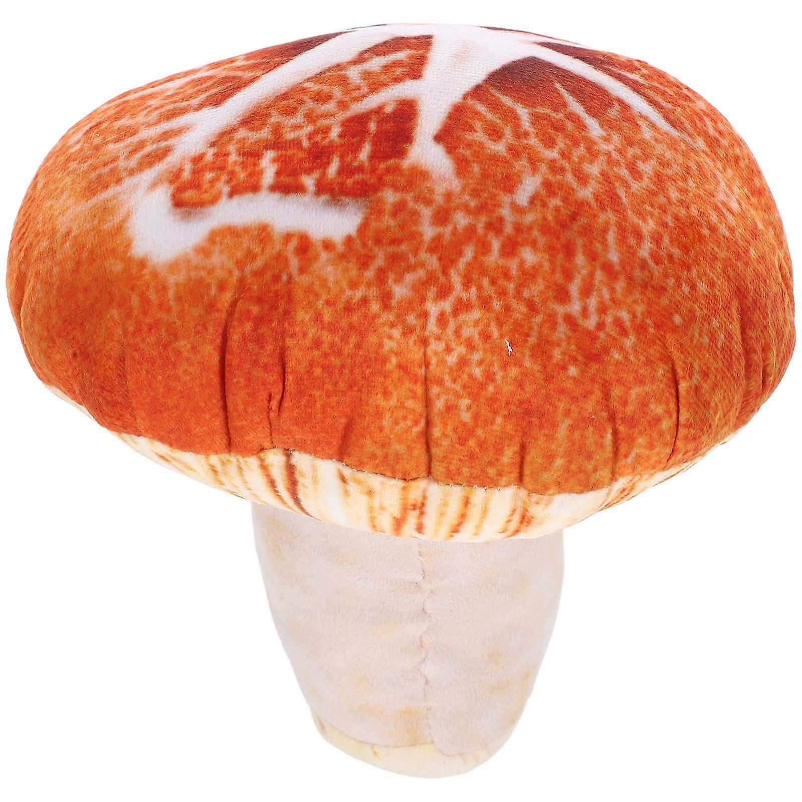 Cushion Shiitake Pattern for Home Use 2Pcs Orange White Removable Washable