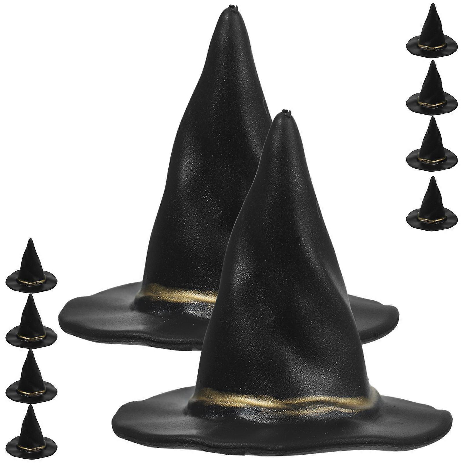 Miniature Witch Hats For Dolls And Miniature Decor Ideal For Halloween Parties Crafted From Plastic In Black Color For DIY Decorations 40 Pcs